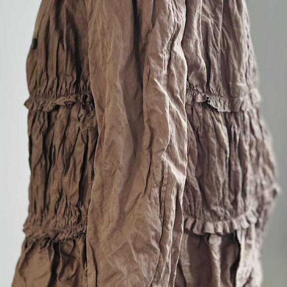 ZARA Woman Dusty Rose Crinkled Sculptural Tiered Jacket with Gathers – US M - Picture 8 of 10
